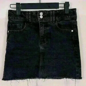 Black Denim Skirt goth whimsigoth